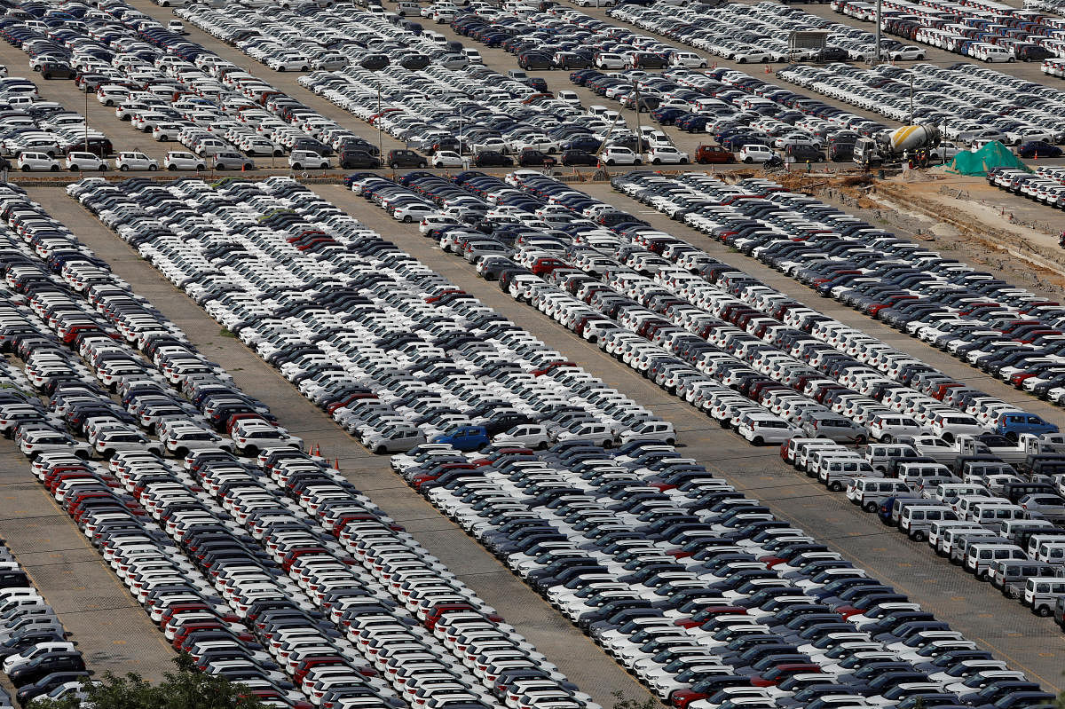 Cars are seen parked at Maruti Suzuki's plant at Manesar, in the northern state of Haryana, India. (Photo by Reuters)