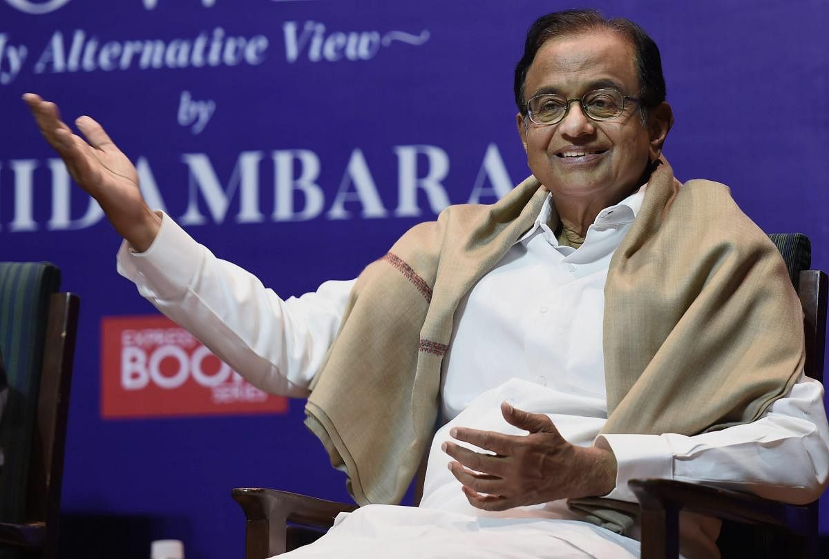 Former finance minister P Chidambaram at the launch of his book "Speaking Truth To Power" at a function in New Delhi. (PTI Photo)