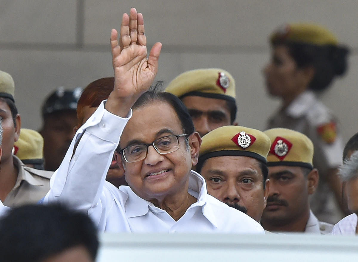 Congress leader and former finance minister P Chidambaram after being produced at Rouse Avenue Court in connection with INX media case, in New Delhi, on September 2, 2019. (Photo: PTI)