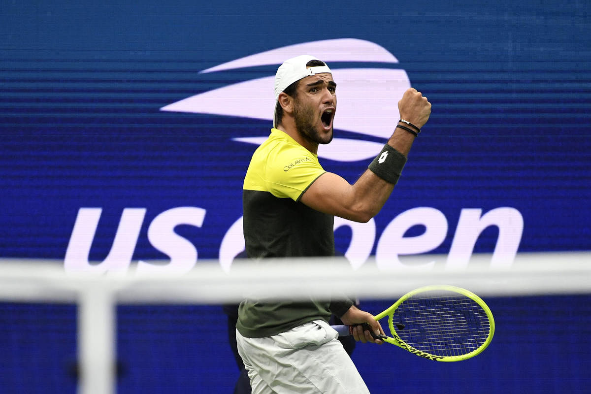Matteo Berrettini of Italy celebrates a point against Gael Monfils of France in the quarterfinals on day ten of the 2019 US Open tennis tournament at USTA Billie Jean King National Tennis Center. (Photo: File Photo)