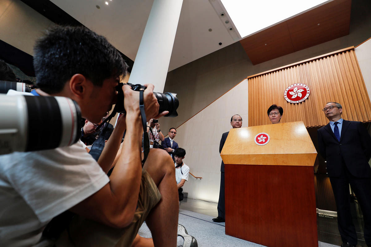 Hong Kong's Chief Executive Carrie Lam. (Reuters Photo)