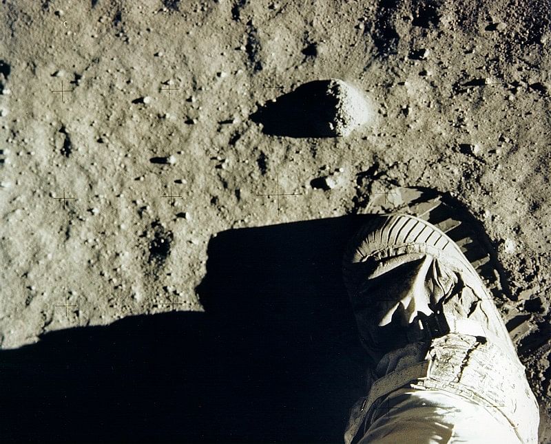 Edwin "Buzz" Aldrin's boot and footprint in lunar soil. (Photo: NASA)