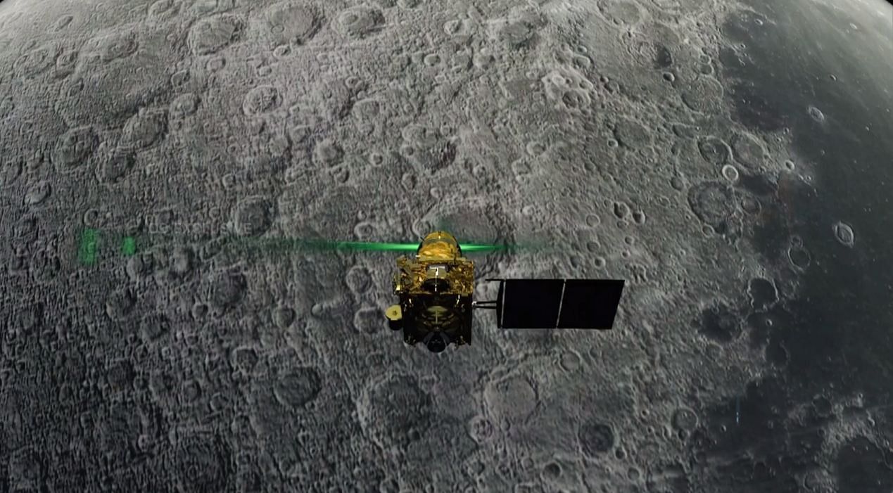 Vikram lander moments before signals were lost. (ISRO live screengrab)
