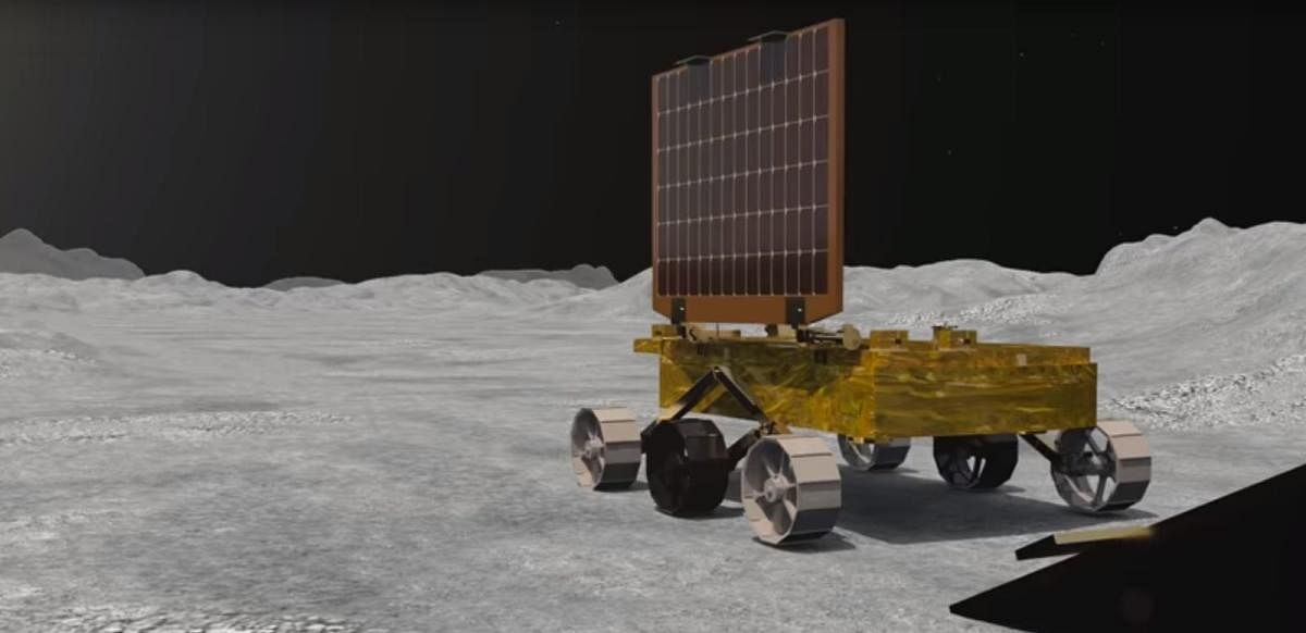 Rover Pragyan will emerge from the Vikram lander. (ISRO Video Screengrab)