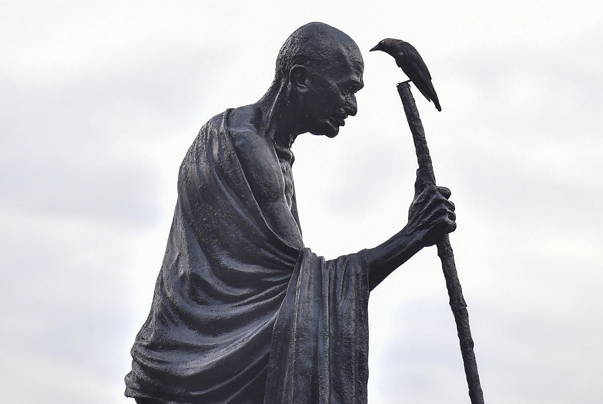 A Mahatma Gandhi statue in Kolkata (PTI Photo)