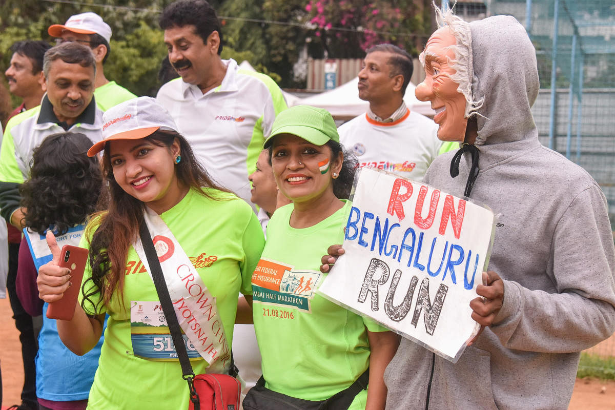 Participants at the Pride Run at the St Joseph’s High School grounds on Sunday. DH photo/S K Dinesh