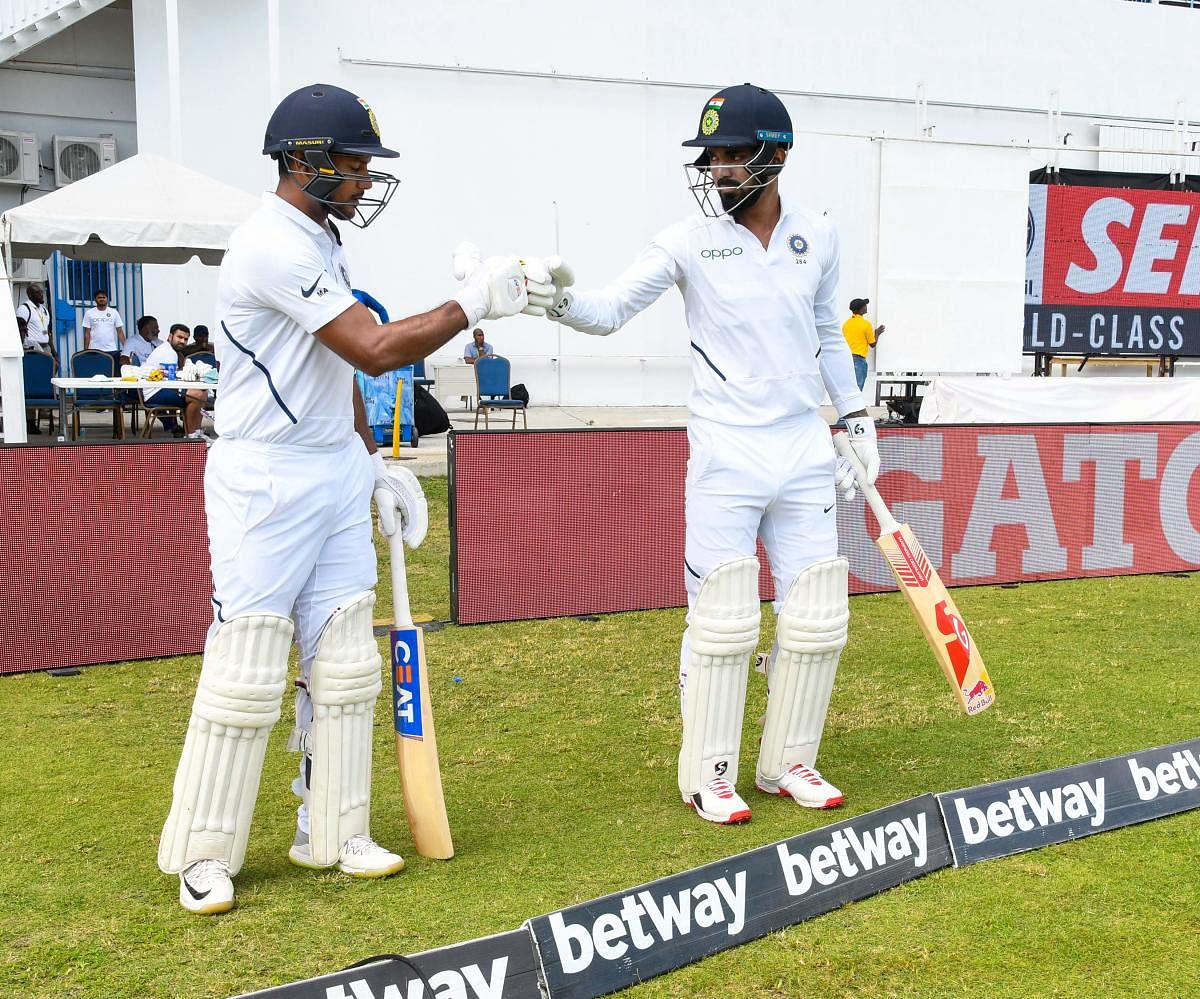 Mayank Agarwal (L) and KL Rahul (R) opened for India in the recently concluded Test series against West Indies. AFP file photo