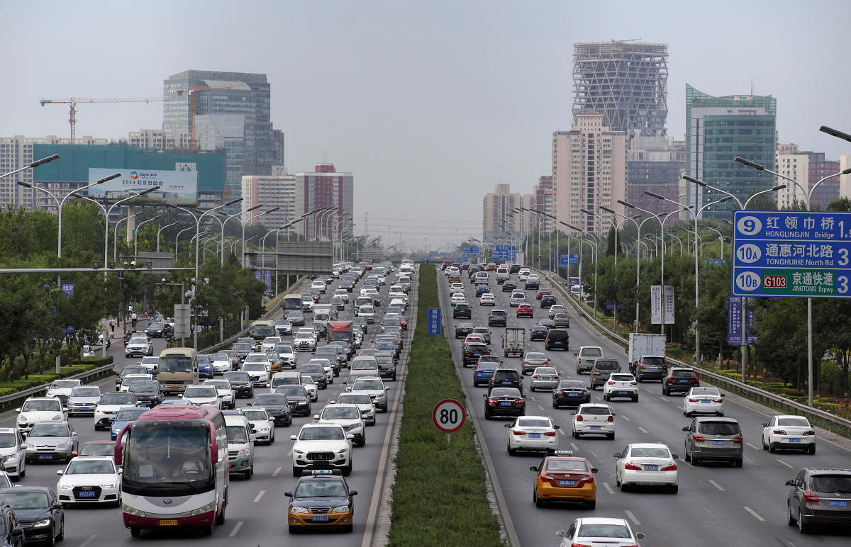 Cars drive on the road during the morning rush hour in Beijing, China, July 2, 2019. (REUTERS File Photo)