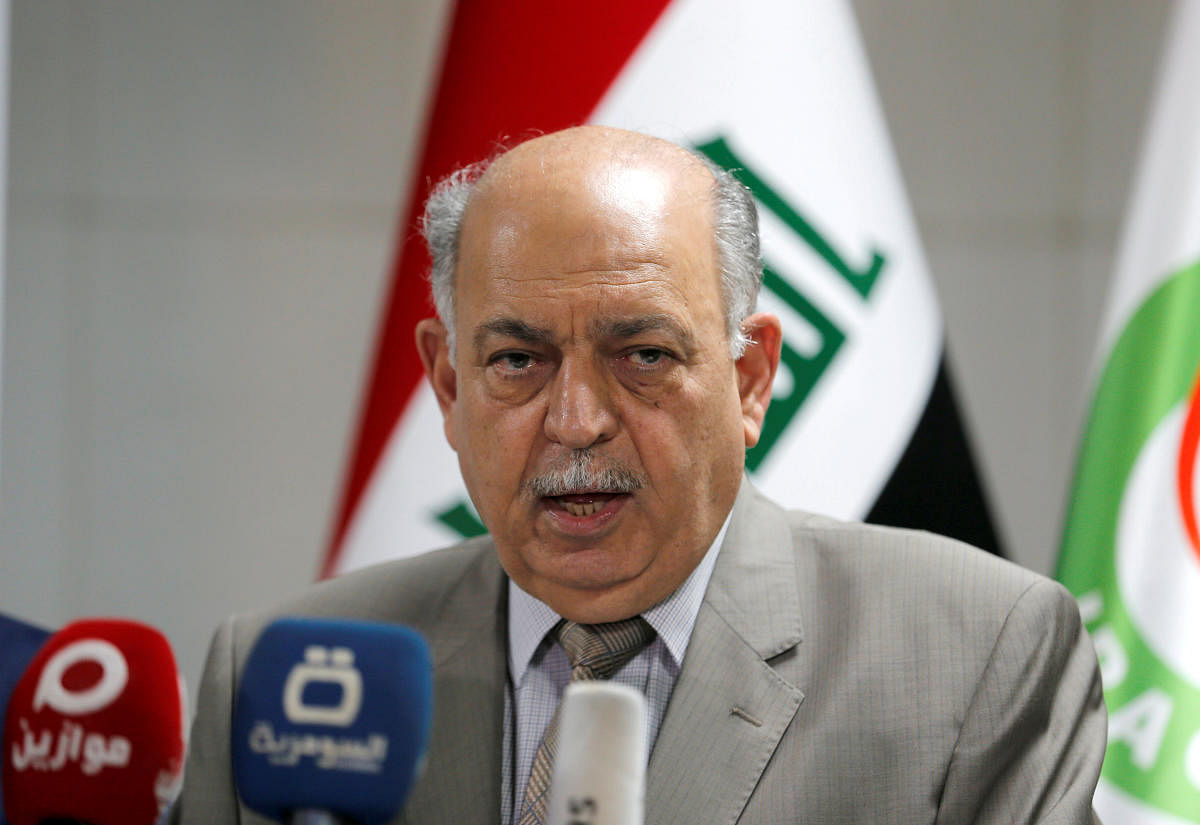 Iraqi Oil Minister Thamer Ghadhban speaks during a news conference in Baghdad, Iraq. (Reuters Photo)