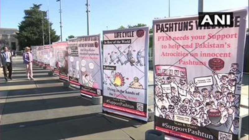 The poster campaign calls for global action against Pakistan's "terrorisation of Balochistan". (Image: ANI/Twitter)