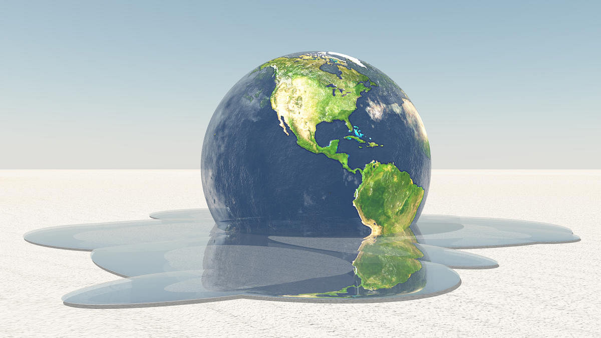 Earth melting into water Image credit NASA