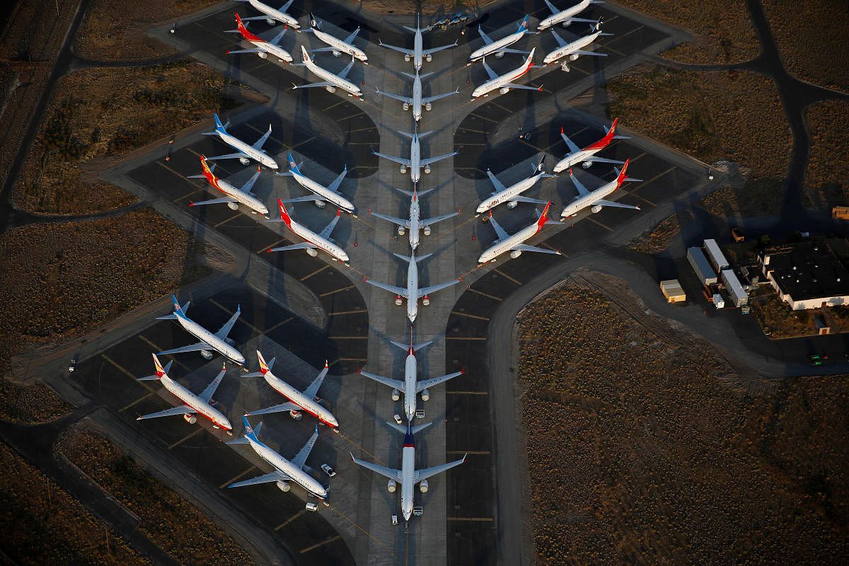 An aerial photo of Boeing 737 MAX aircraft. Reuters photo