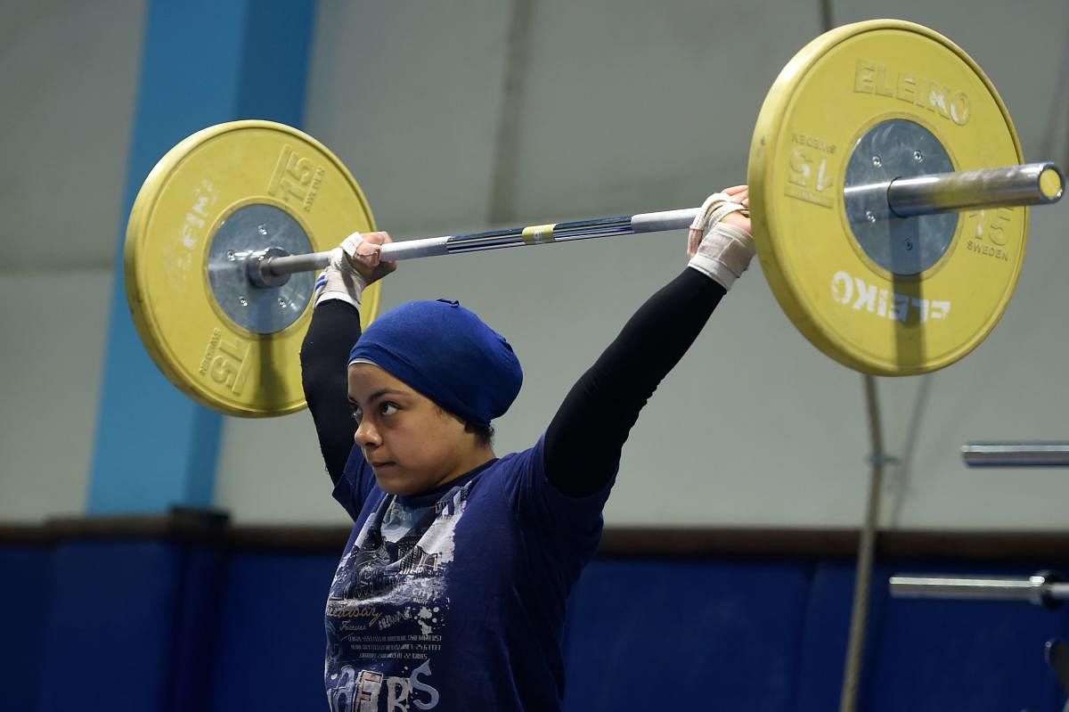 Egyptian female weightlifter Sara Samir. (AFP Photo)