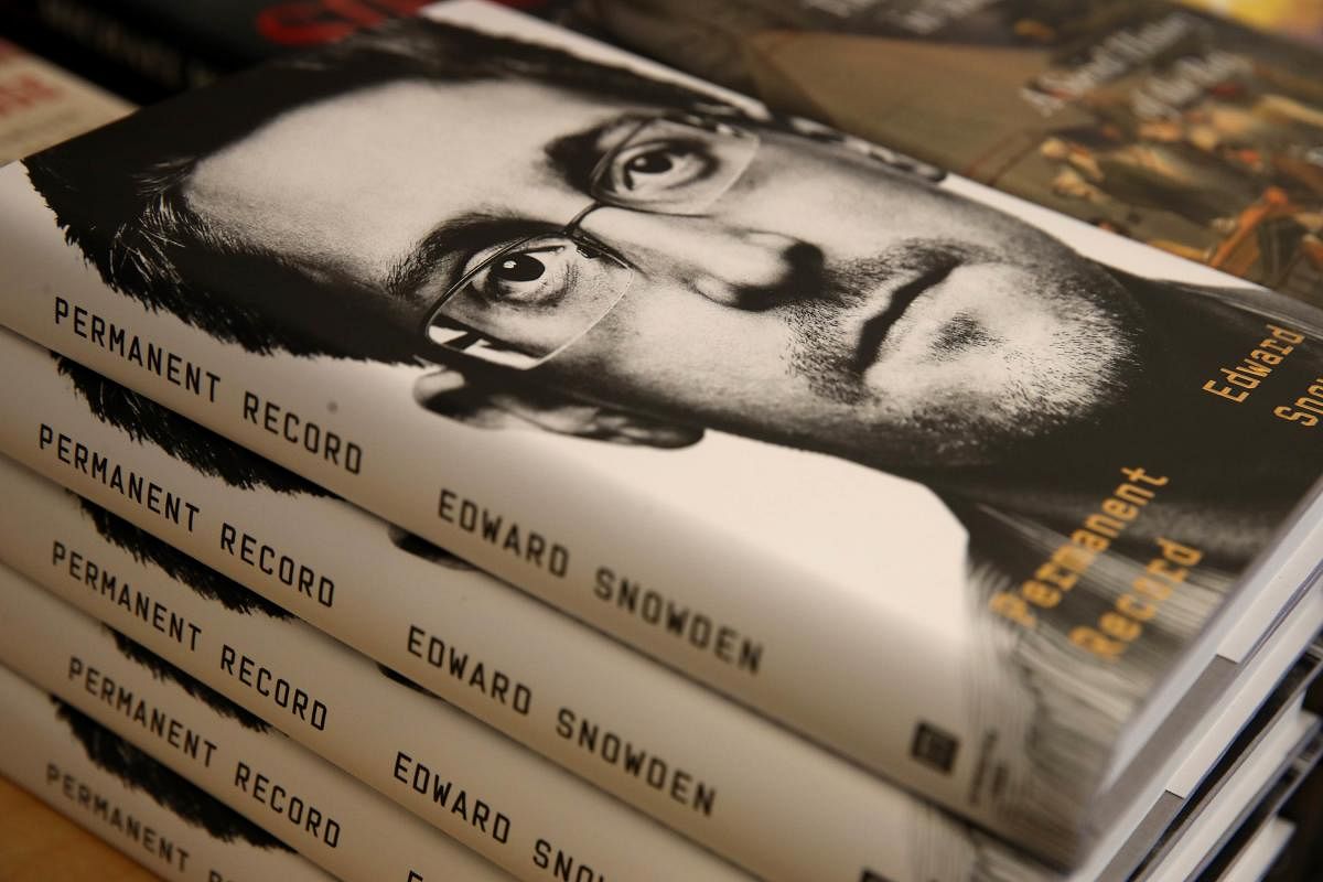 Newly released "Permanent Record" by Edward Snowden is displayed on a shelf at Books Inc. on September 17, 2019 in San Francisco, California. (Photo by AFP)