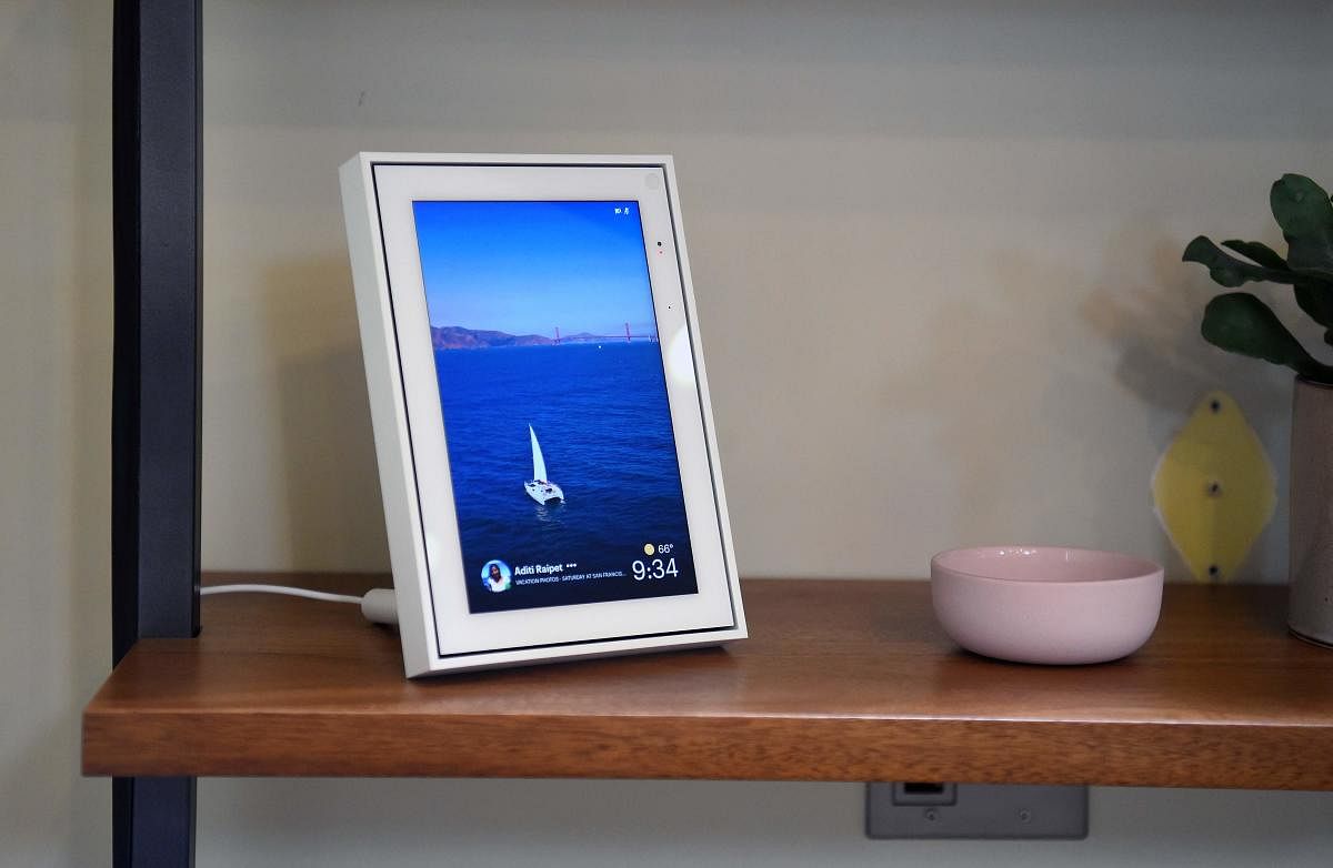 A Facebook Portal Mini product is seen on display during a media event held in San Francisco. (Photo AFP)