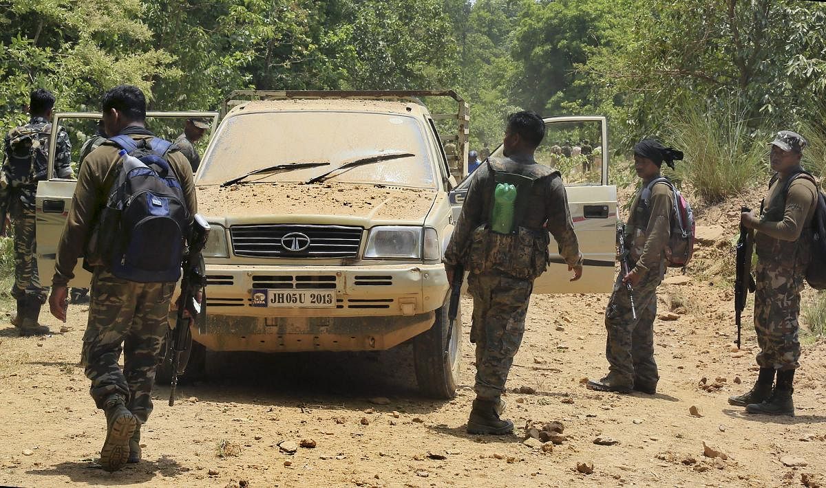 Special Force inspect the site of landmine blasts triggered by Naxals. (PTI Image for Representation)