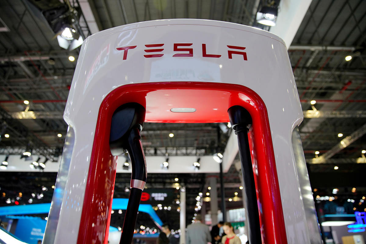 Tesla charging station (Photo by Reuters)