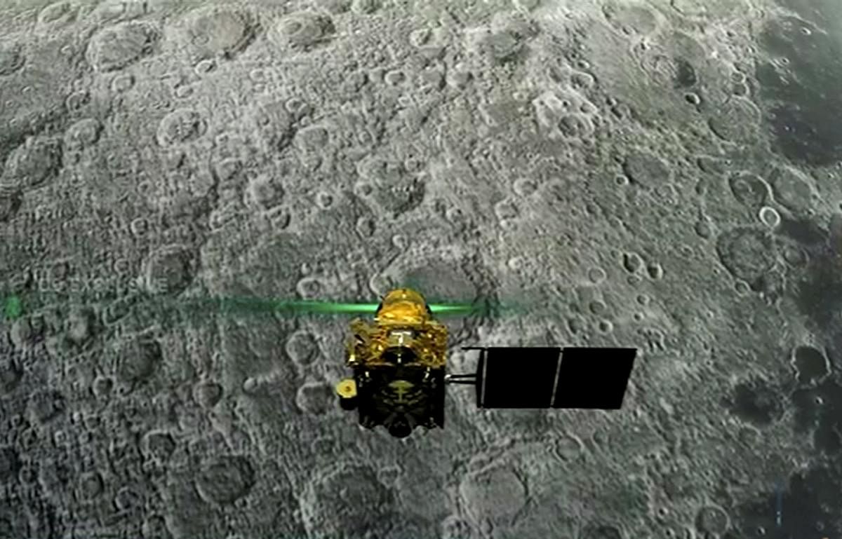 NASA's Lunar Reconnaissance Orbiter (LRO) spacecraft has snapped a series of images during its flyby on September 17 of Vikram's attempted landing sight near the Moon's uncharted south pole. (PTI File Photo)