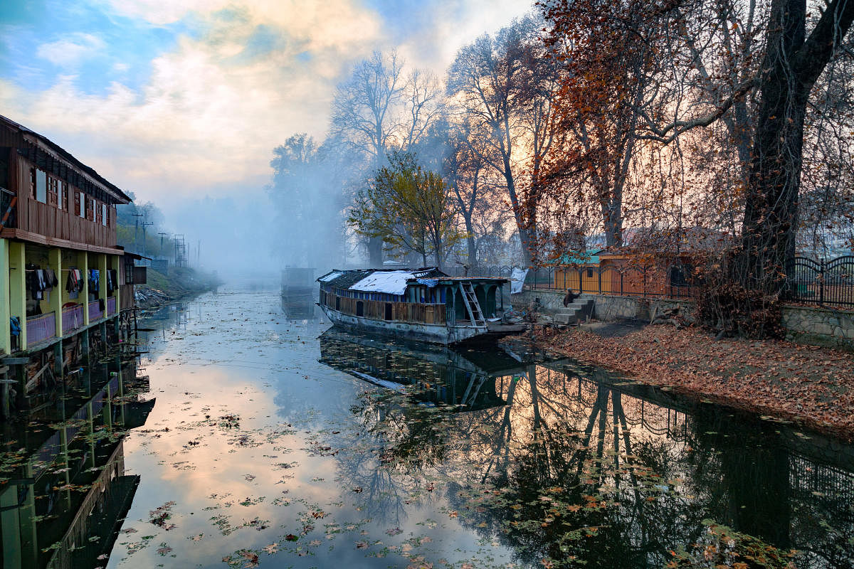 A houseboat in Jhelum river, Jammu and Kashmir
