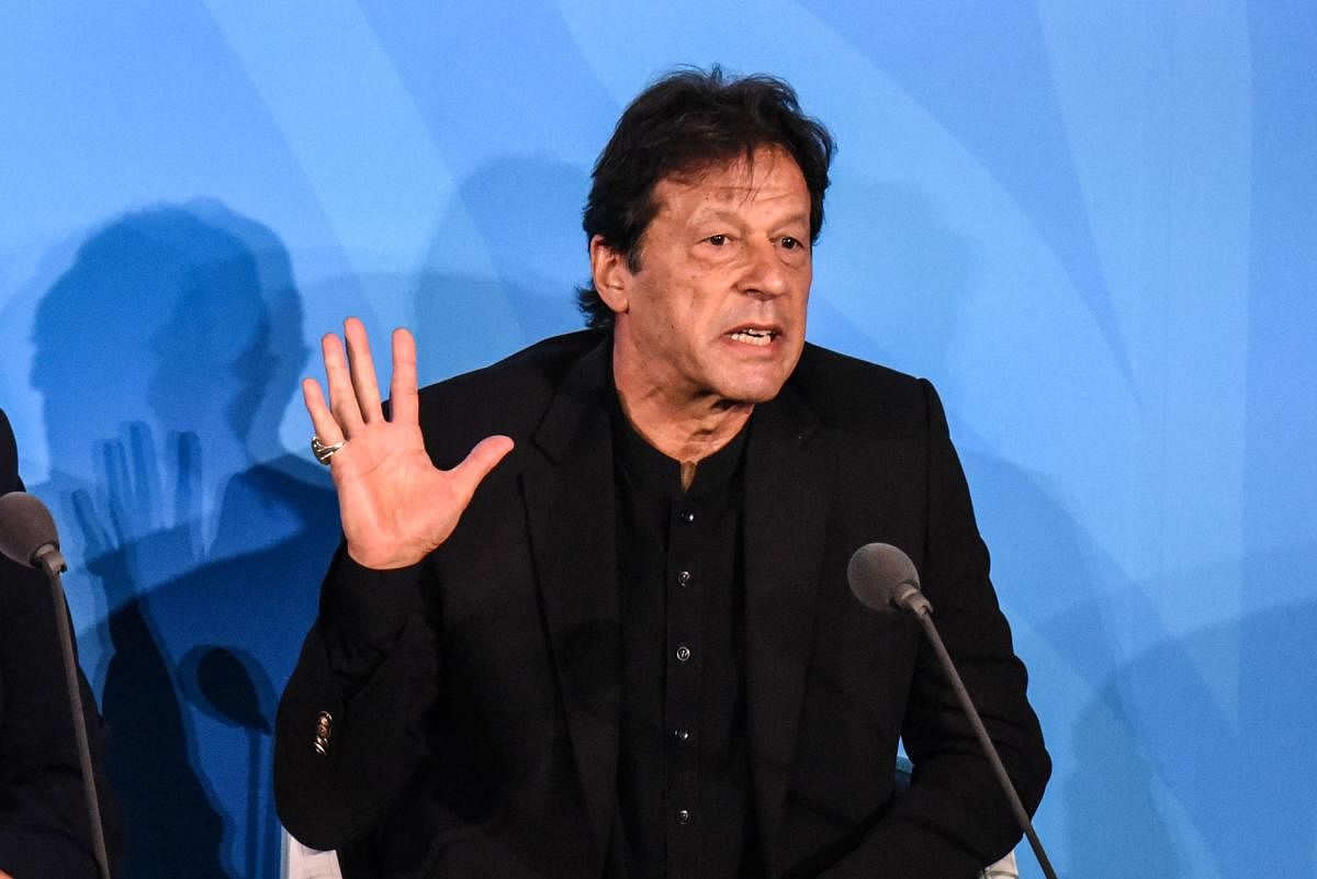 Prime Minister Imran Khan has promised to issue a rallying cry at the UN General Assembly in New York next week over India's moves in the disputed Himalayan region. (AFP Photo)