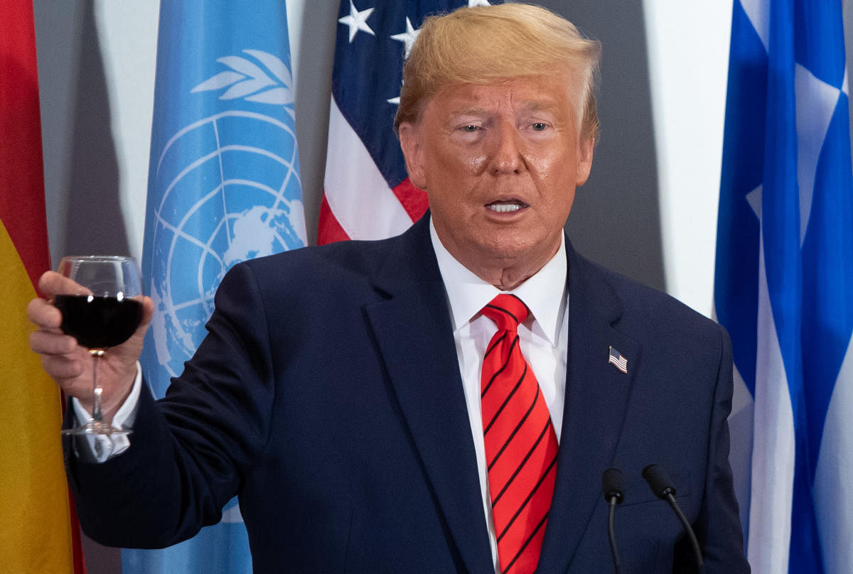 US President Donald Trump toasts during the 74th Session of the United Nations General Assembly at UN Headquarters in New York, September 24, 2019. (Photo AFP)