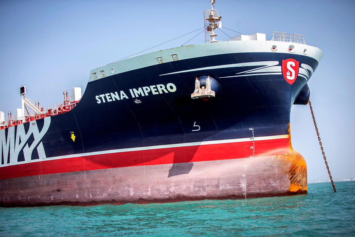 The CEO of Stena Bulk, the Swedish company that owns the vessel, said it had reached international waters at around 0945 GMT and was headed for Dubai. (Reuters File Photo)