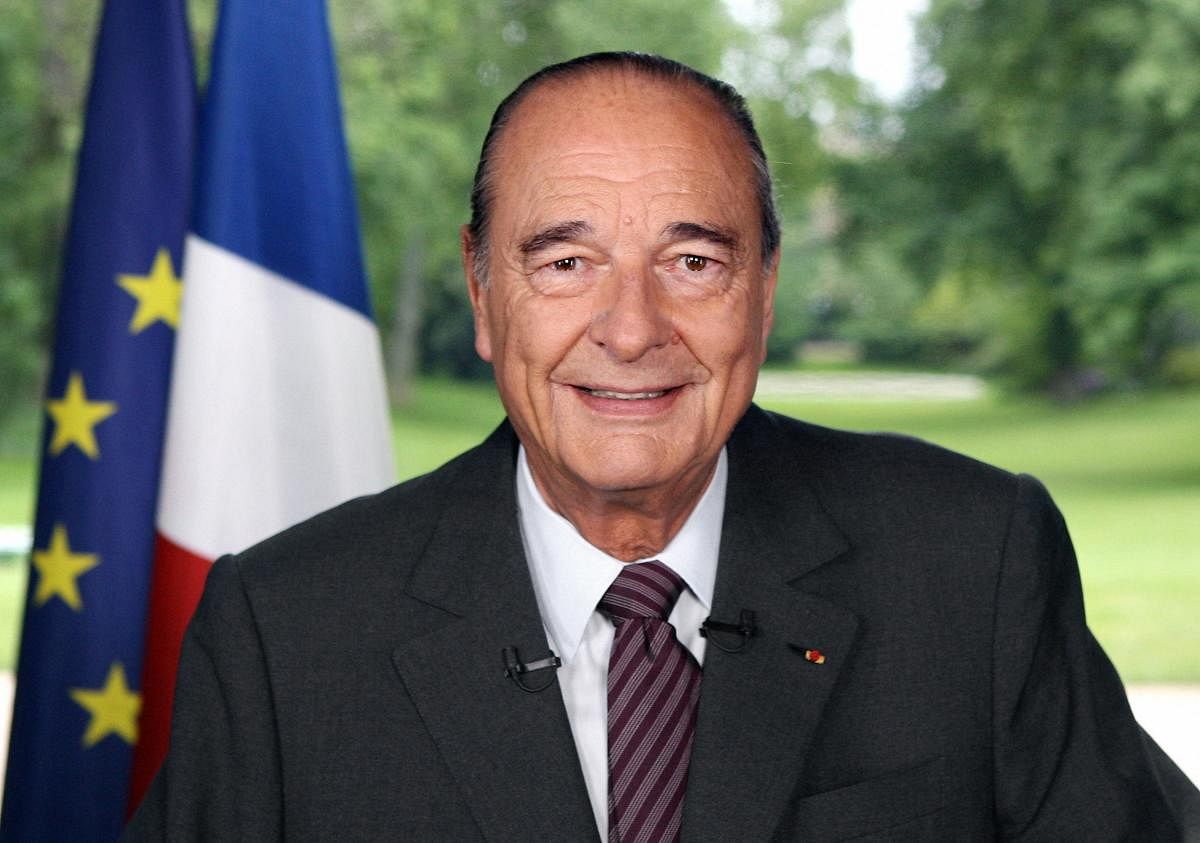 Late French President Jacques Chirac. Photo credit: PTI