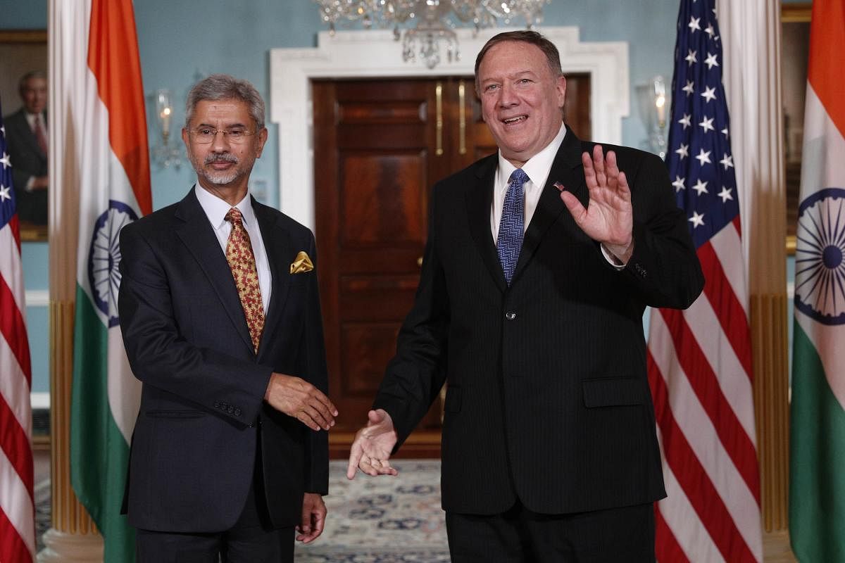 U.S. Secretary Of State Mike Pompeo (R) meets with Indian External Affairs Minister Subrahmanyam Jaishankar at the U.S. Department of State on September 30, 2019 in Washington, DC. Tom Brenner/Getty Images/AFP