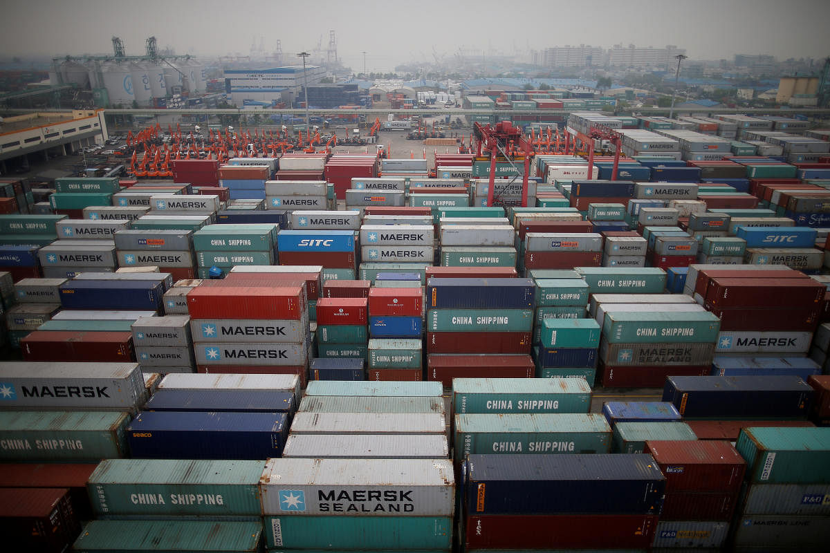 At its main annual forecast in April, WTO economists warned that systemic threats to global trade -- notably retaliatory tariffs between China and the United States -- would continue to hamper the flow of goods. (Reuters File Photo)