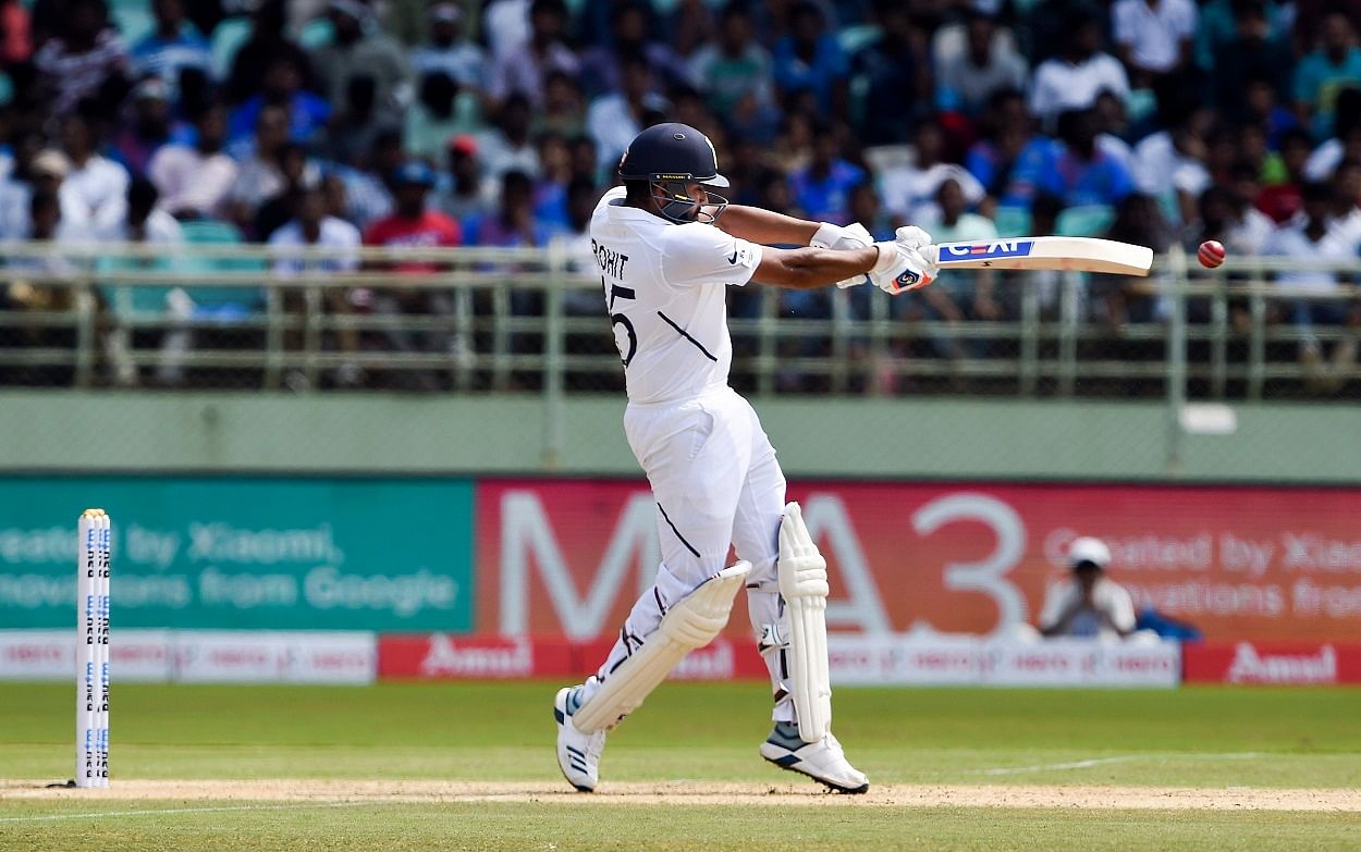Sharma made 52 as India reached 91 for no loss at lunch after electing to bat first at the start of the three-match series in Visakhapatnam. (PTI Photo)