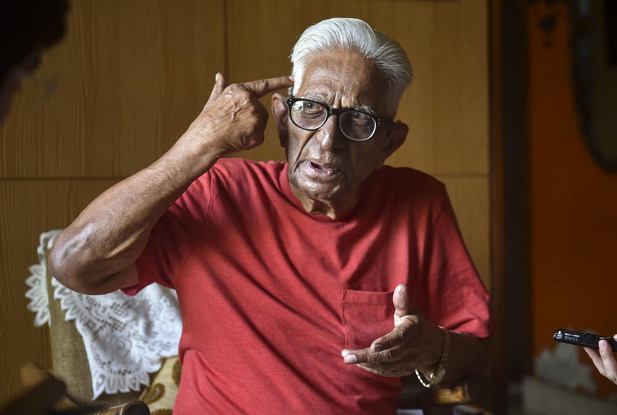 Walter Alfred, a 99-years old journalist, who served Press Trust of India. (PTI Photo)
