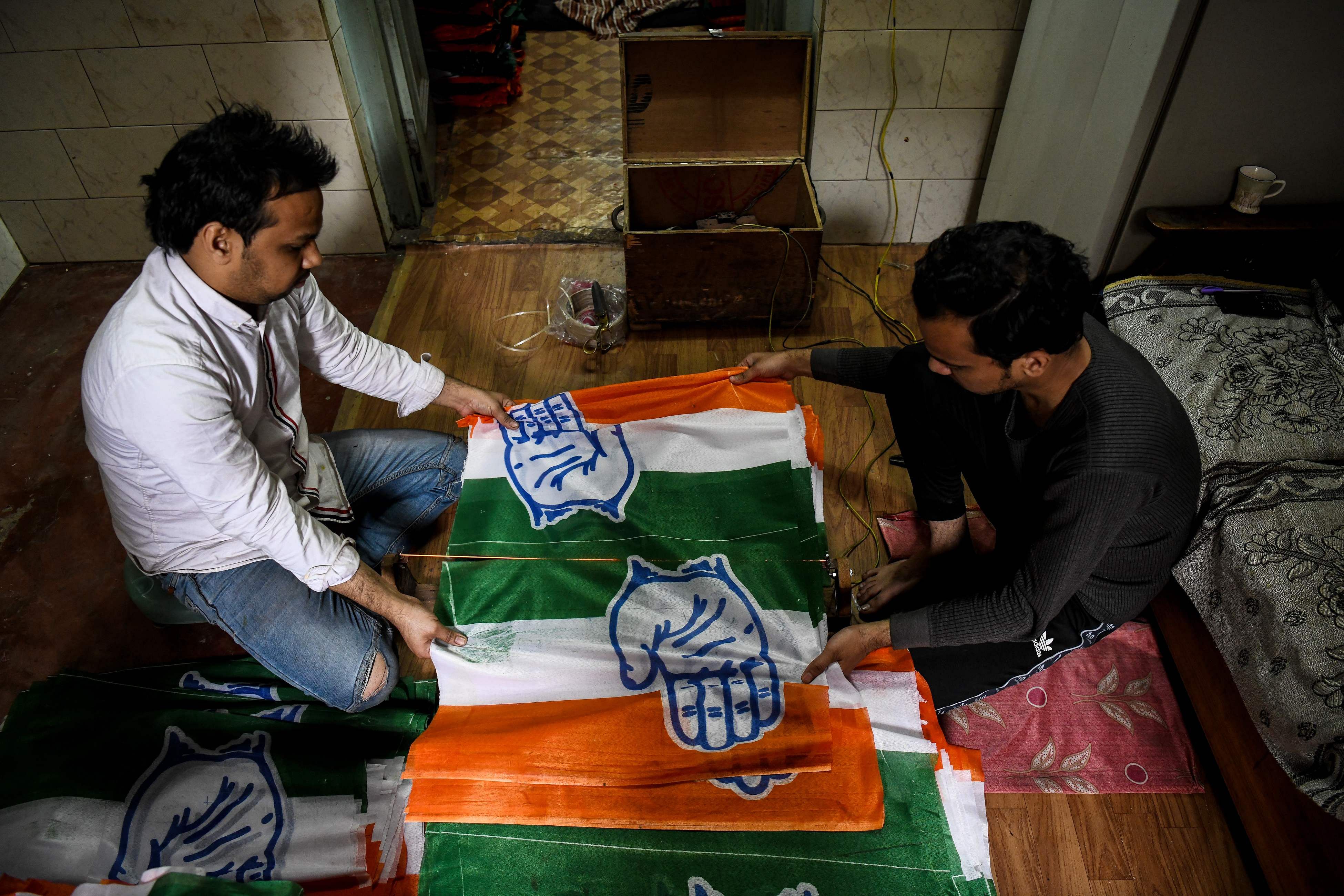 Congress party flag. (AFP Photo)