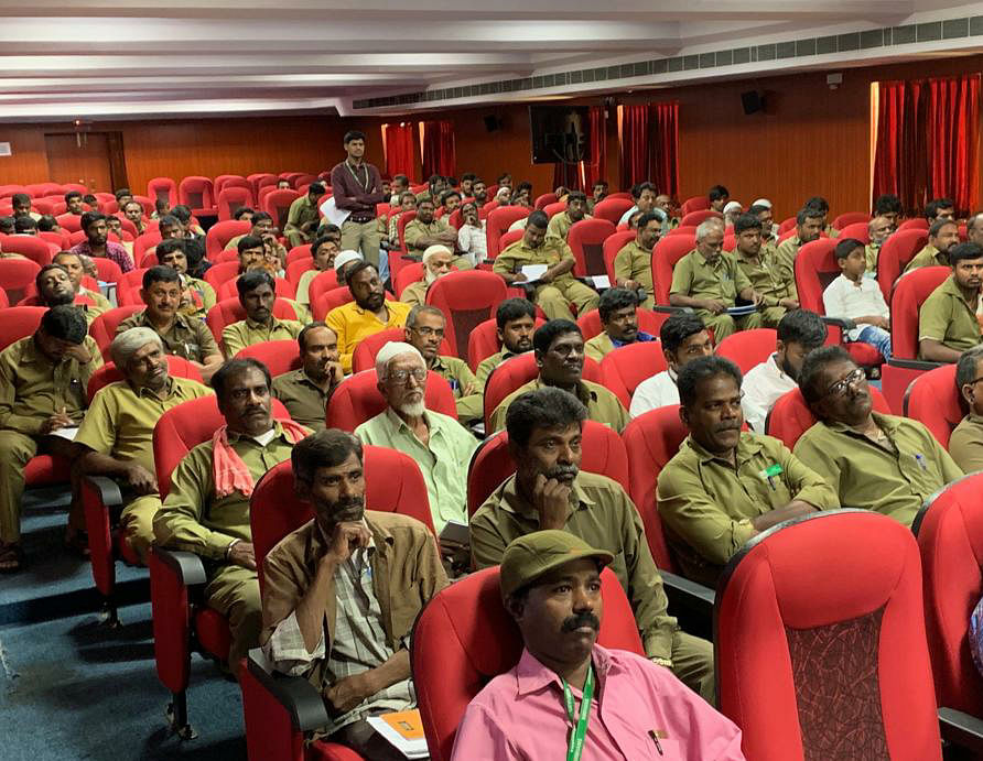 Auto drivers participate in workshop organised by NIMHANS. (DH Photo)
