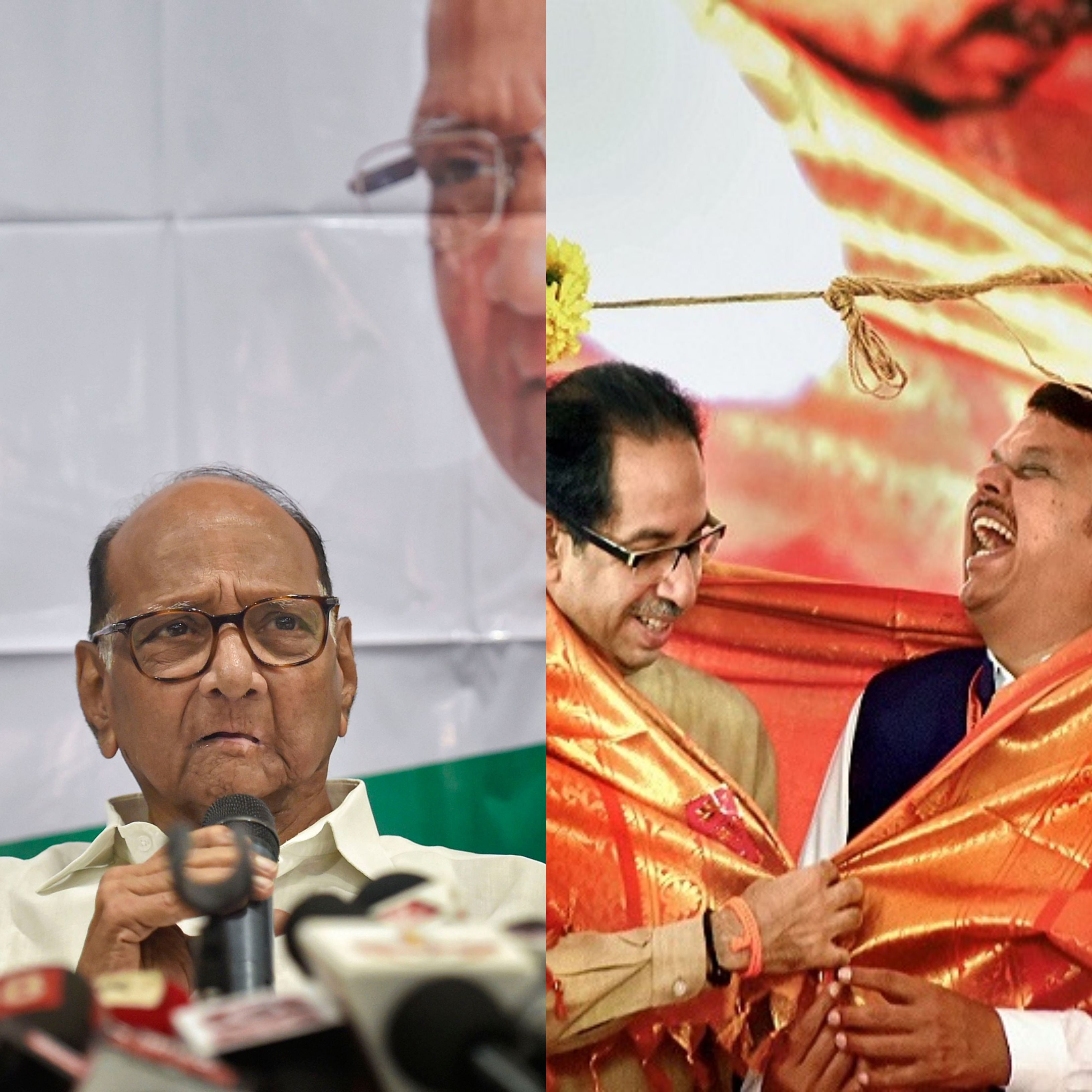 BJP-Shiv Sena led six-party 'MahaYuti' and MahaAghadi' led by Congress-NCP. (PTI Photo)