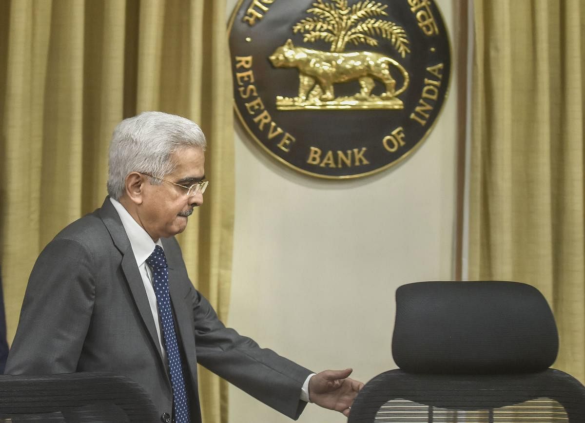 Reserve Bank of India (RBI) Governor Shaktikanta Das arrives for the RBI's fourth bi-monthly monetary policy review meeting of 2019-20, in Mumbai on Friday. (PTI Photo)