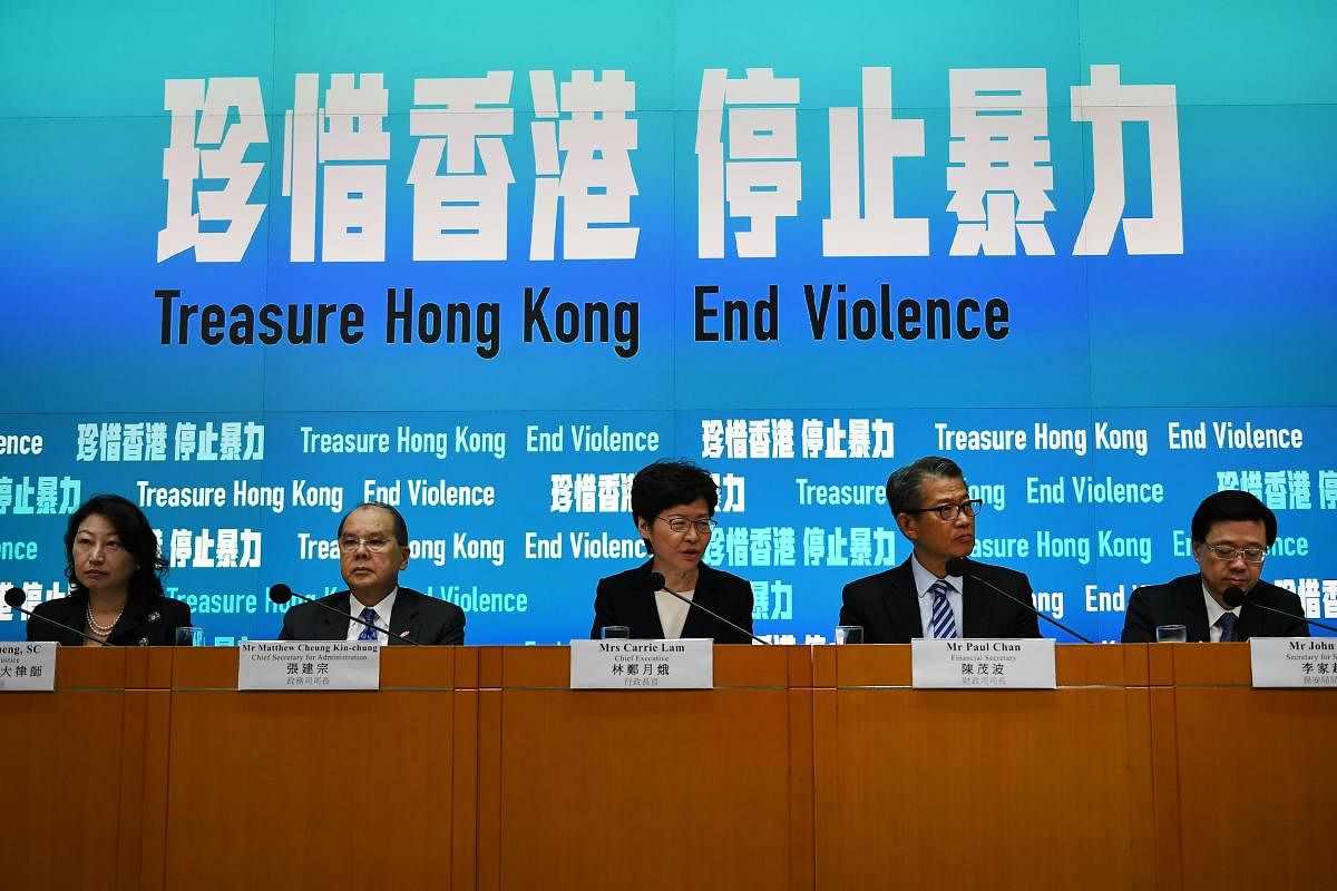 Chief executive Carrie Lam said she had made the order under the Emergency Regulations Ordinances, a sweeping law that grants her the ability to make any law during a time of emergency or public danger. AFP