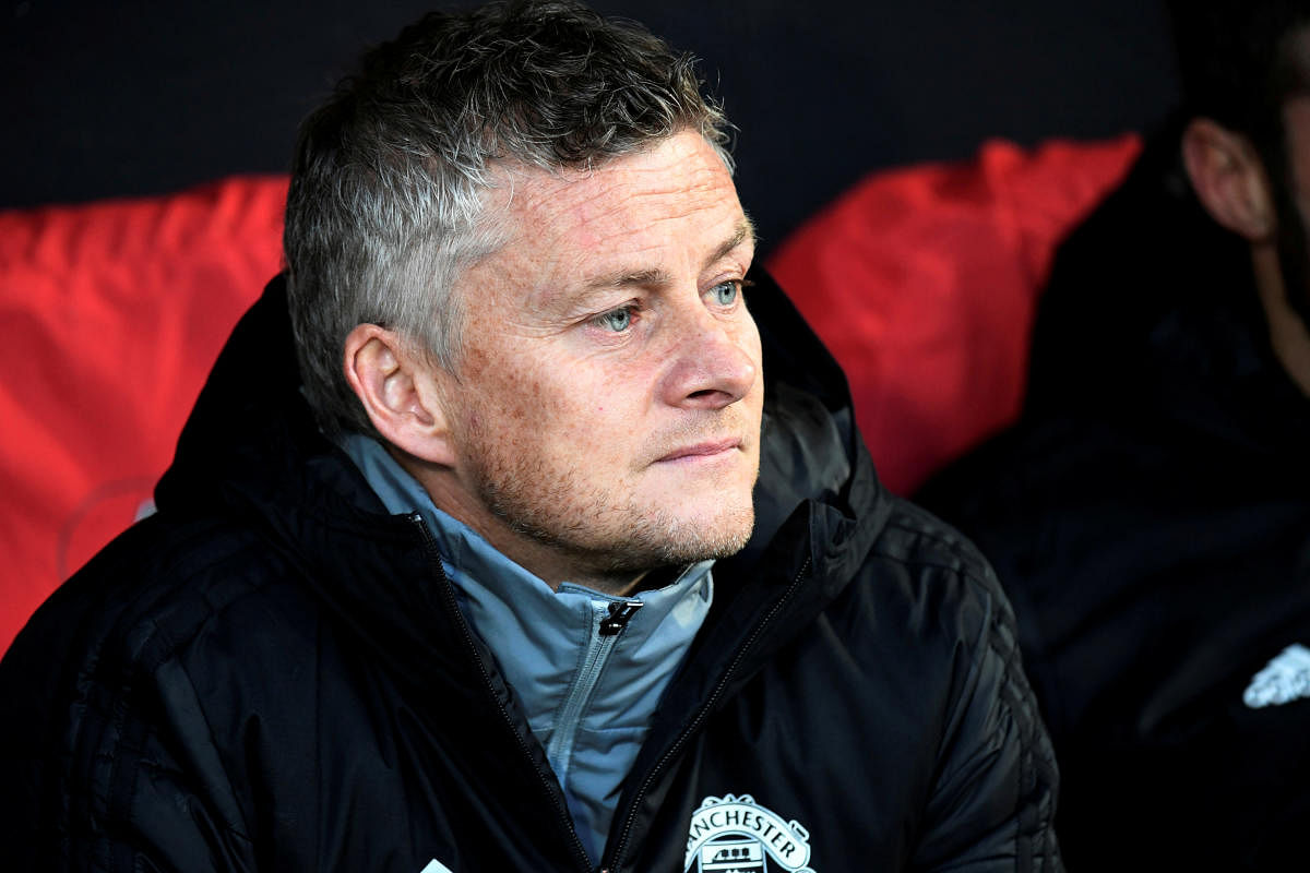 Manchester United manager Ole Gunnar Solskjaer before the match. (Reuters Photo)