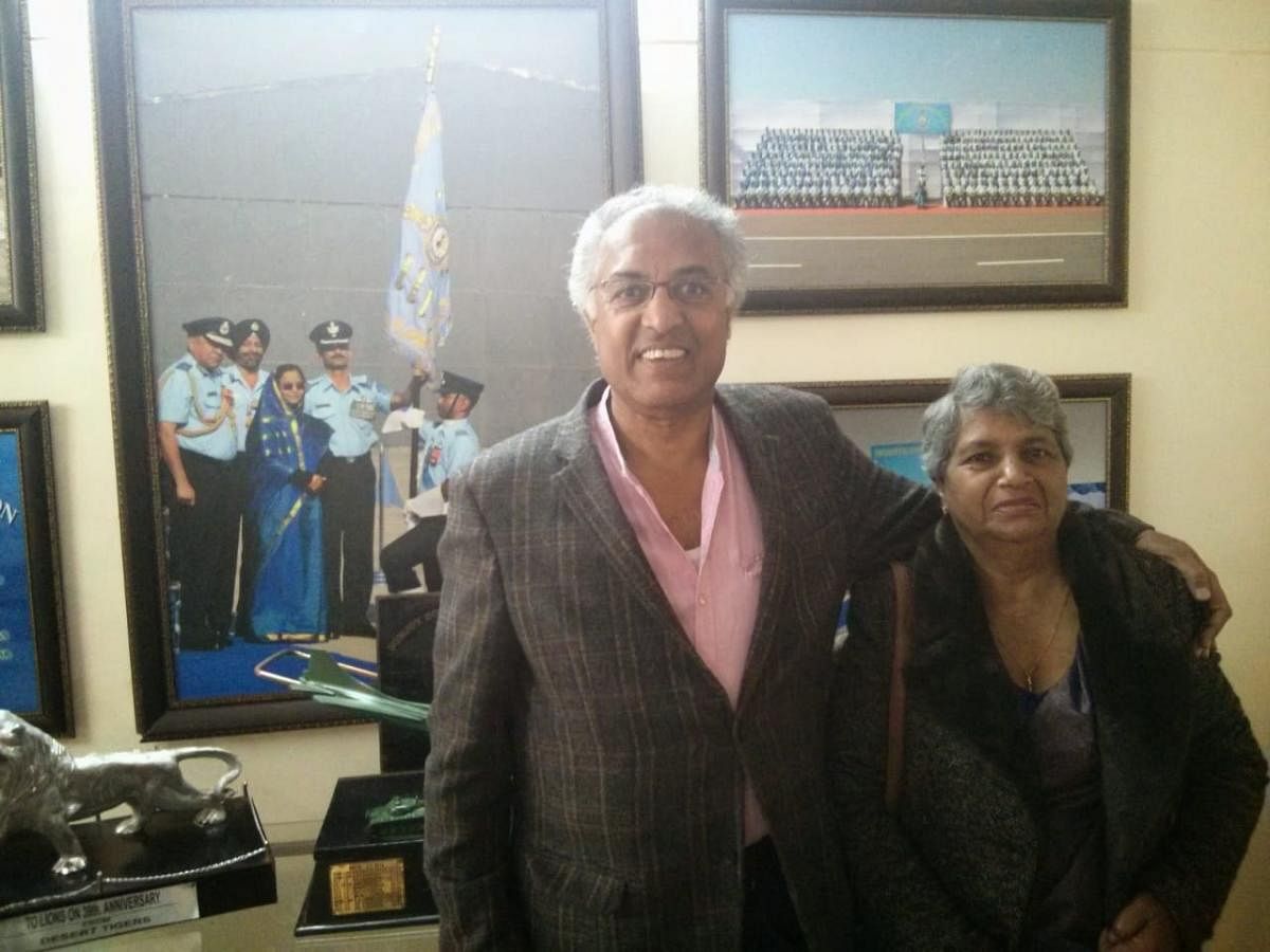 Air Commodore Kariyadil Cheriyan Kuruvilla poses with wife Grace.