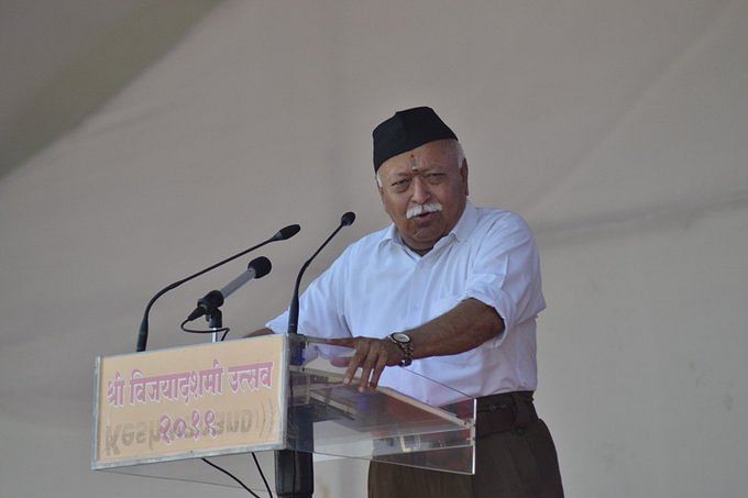 Bhagwat said that the content that they wished to express regarding India's civilization and culture was best expressed through the word "Hindu". Photo/Twitter