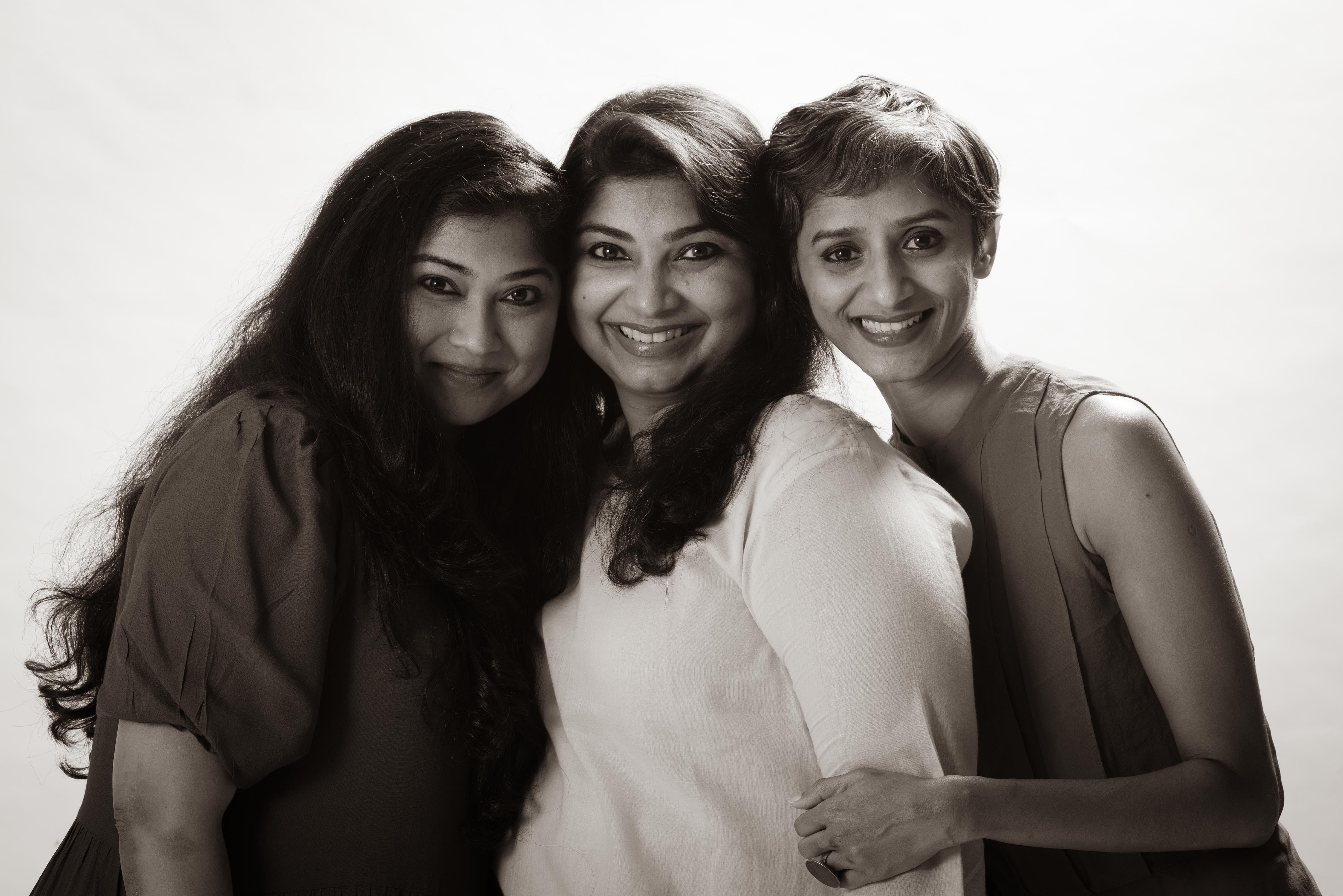 From left, Divya Raghuram (director), Raksha Sriram (creative director), Veena Basavarajaiah (choreographer)