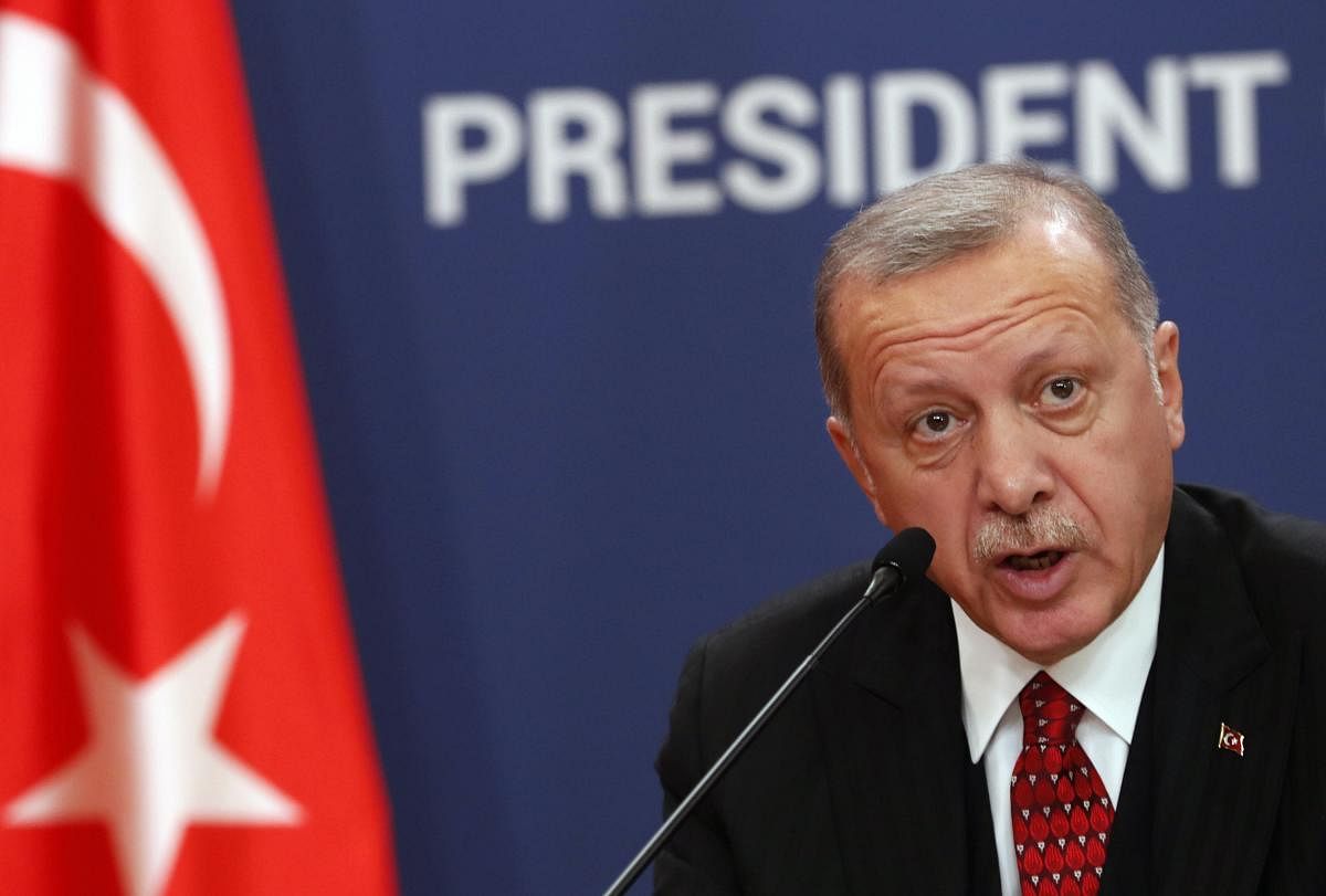 The outline for proposed sanctions on Turkey includes targeting the U.S. assets of President Recep Tayyip Erdogan and imposing visa restrictions. Photo/AP