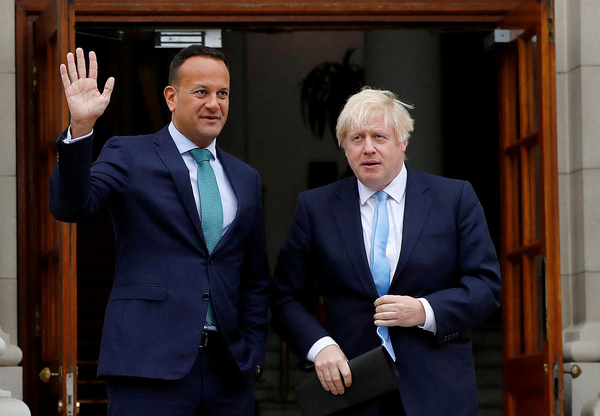Leo Varadkar with Boris Johnson. (Reuters File Photo)
