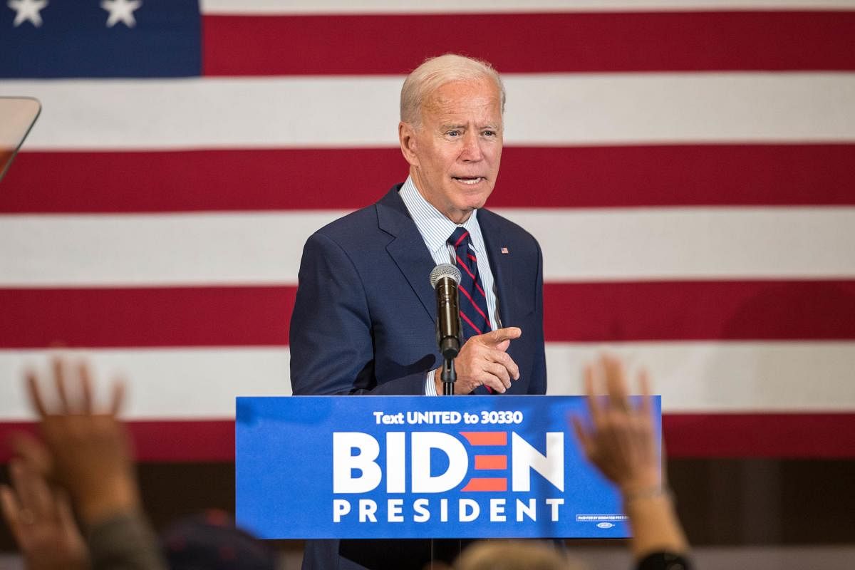 Democratic presidential candidate, former Vice President Joe Biden speaks during a campaign event on October 9, 2019 in Manchester, New Hampshire. (Scott Eisen/Getty Images/AFP)