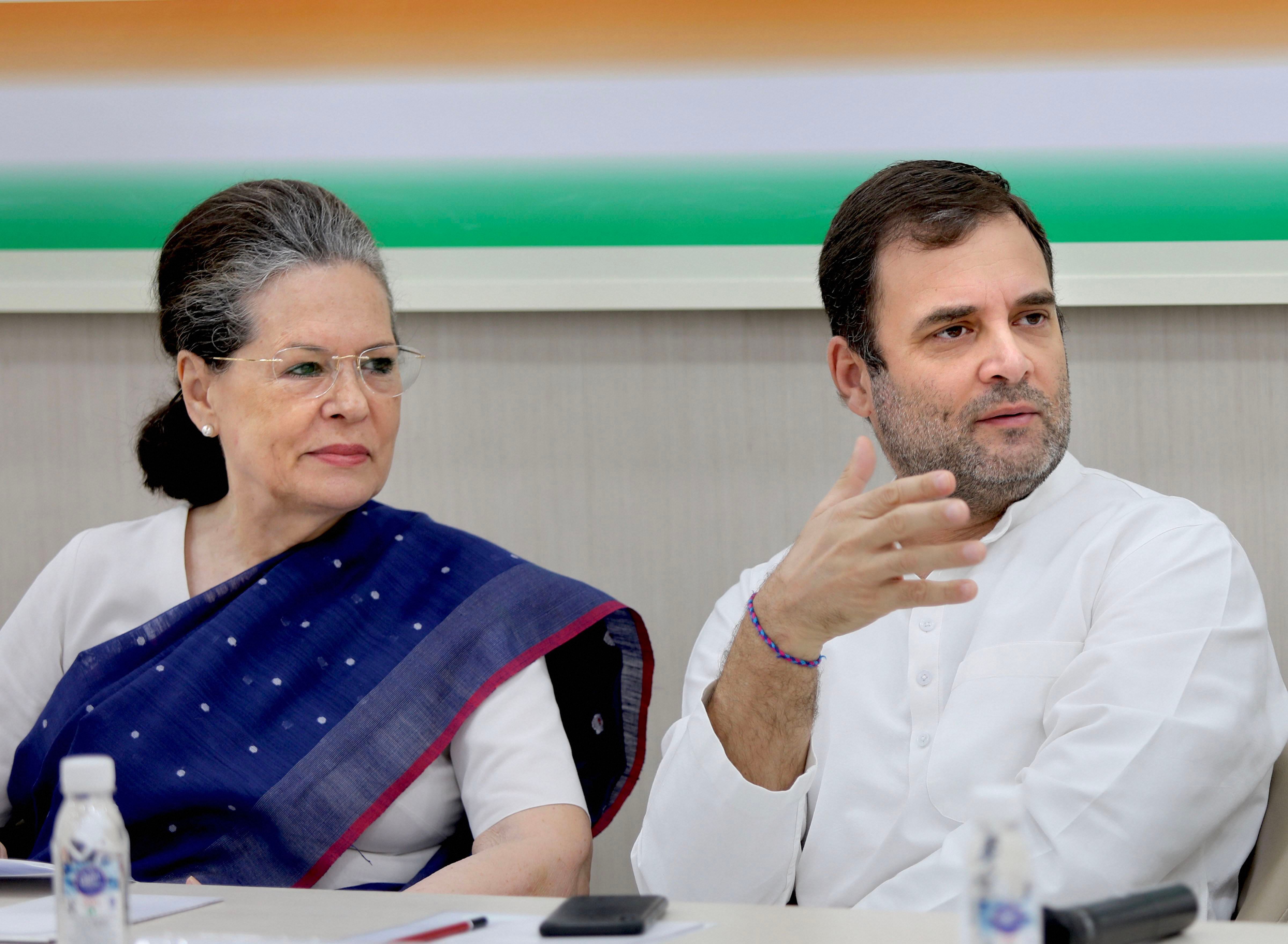 Congress leaders Sonia Gandhi and Rahul Gandhi. (PTI photo)