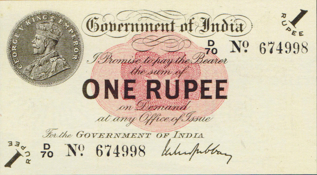 Old one rupee note (Representative Image) (DH File Image)
