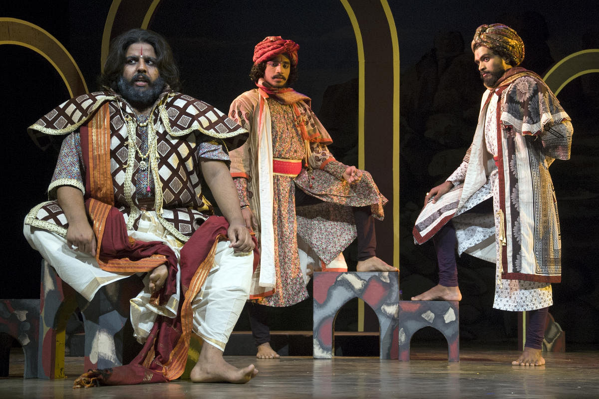 The Tirugata theatre repertory was started in 1985 as one of the wings of the Ninasam Theatre Institute. (Above) A scene from ‘Rakshasa Tangadi’.