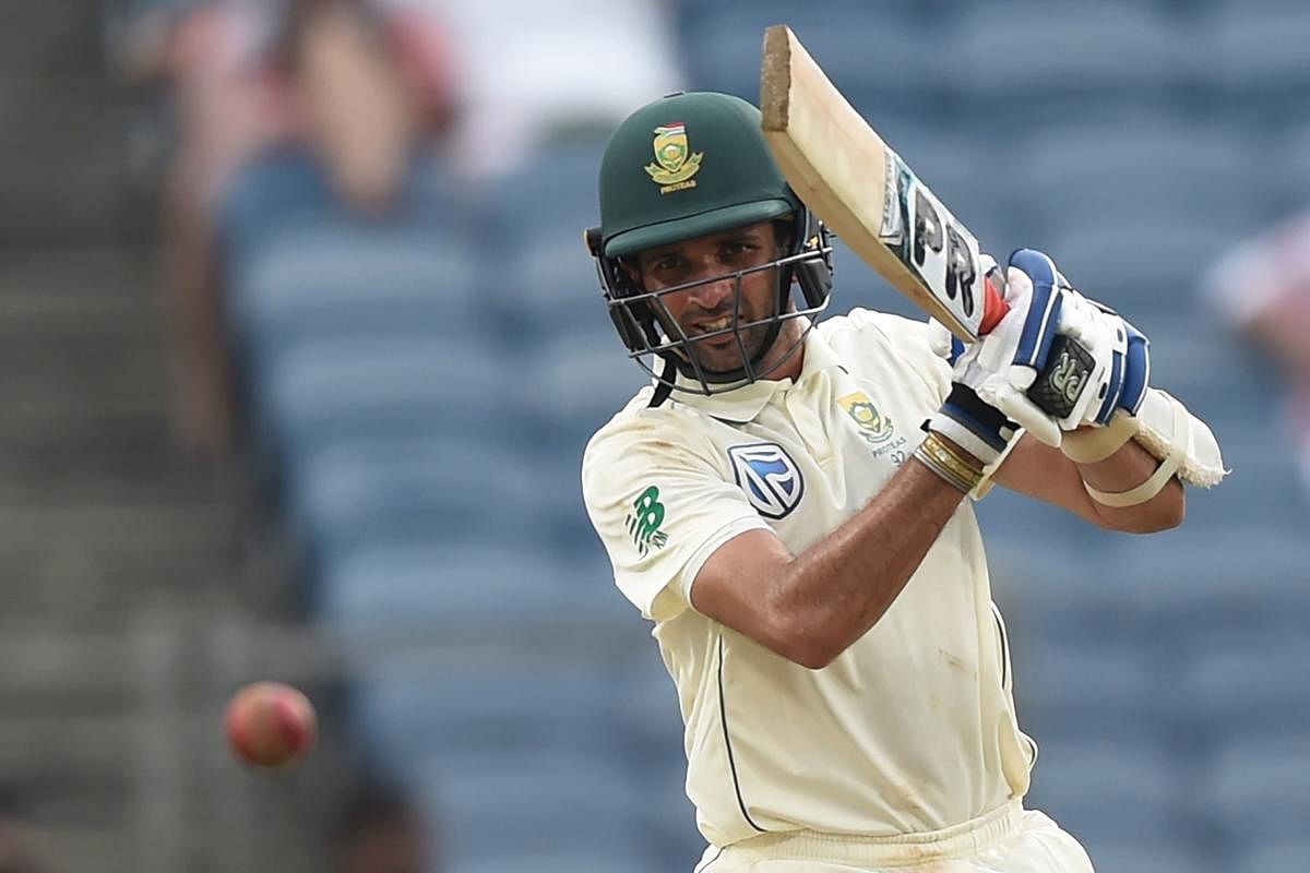 South Africa's batsman Keshav Maharaj produced a gutsy performance against India on the third day of the second Test in Pune on Saturday. AFP