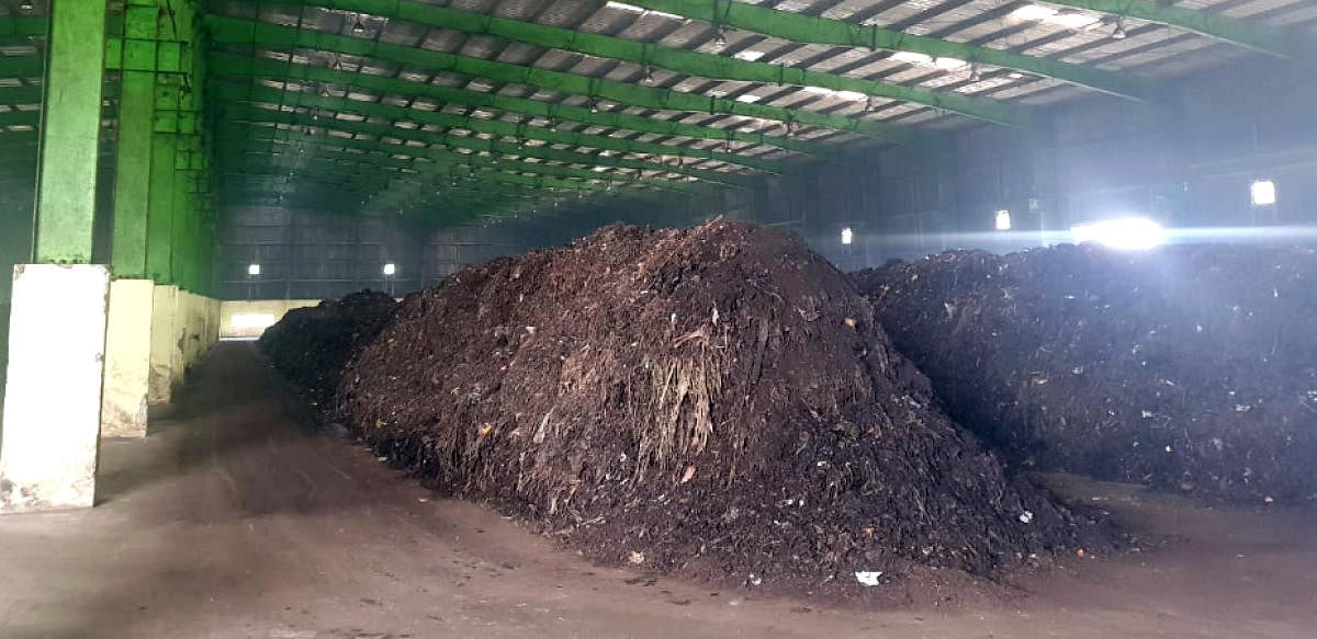 A mound of garbage at the waste-processing plant at Chikkanagamangala, off Electronics City.