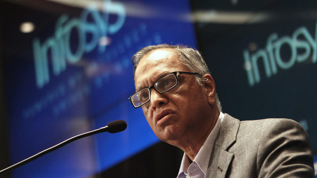 Founding member of Infosys, N.R. Narayana Murthy (Photo by AFP)