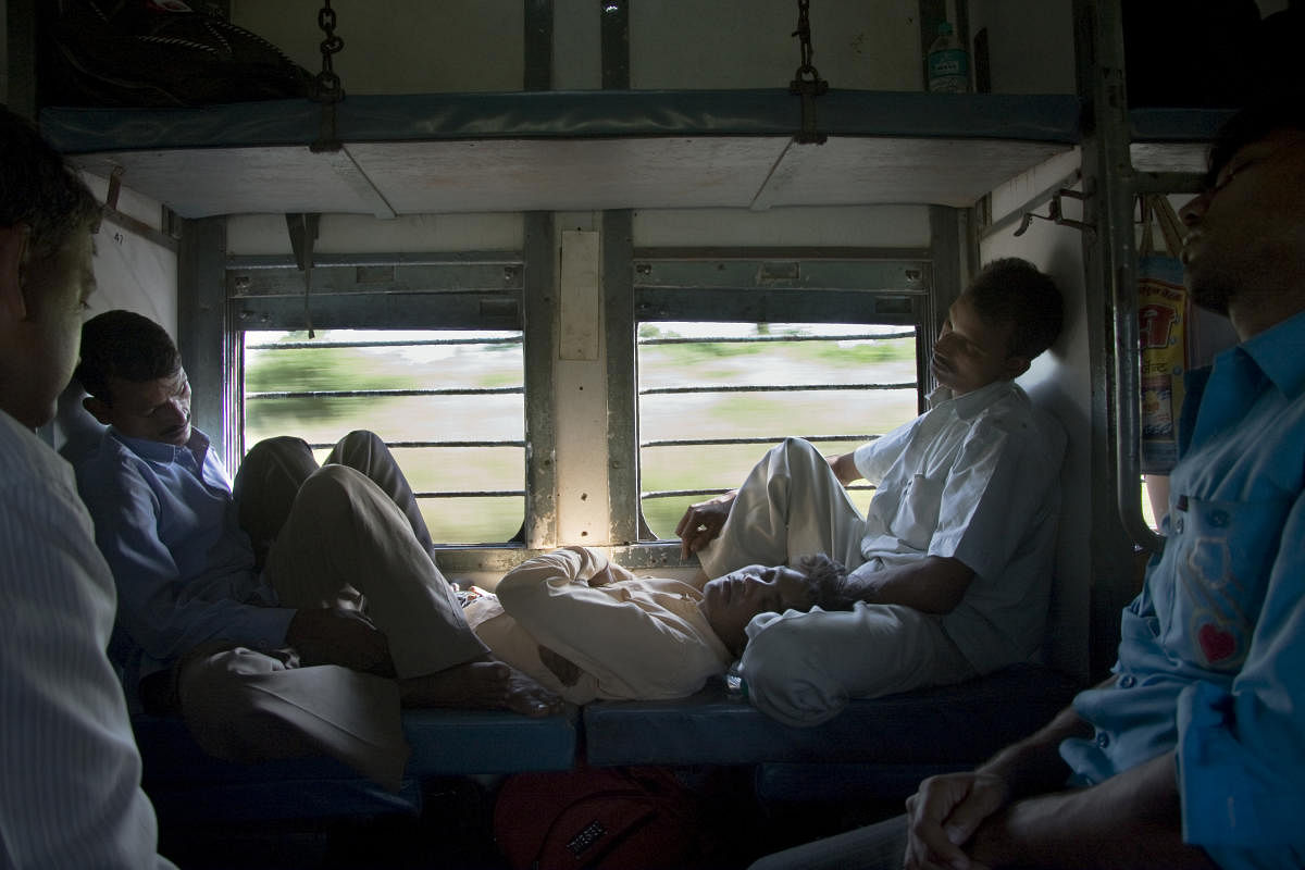 Indian passengers sleeping inside a moving train. (File Image)